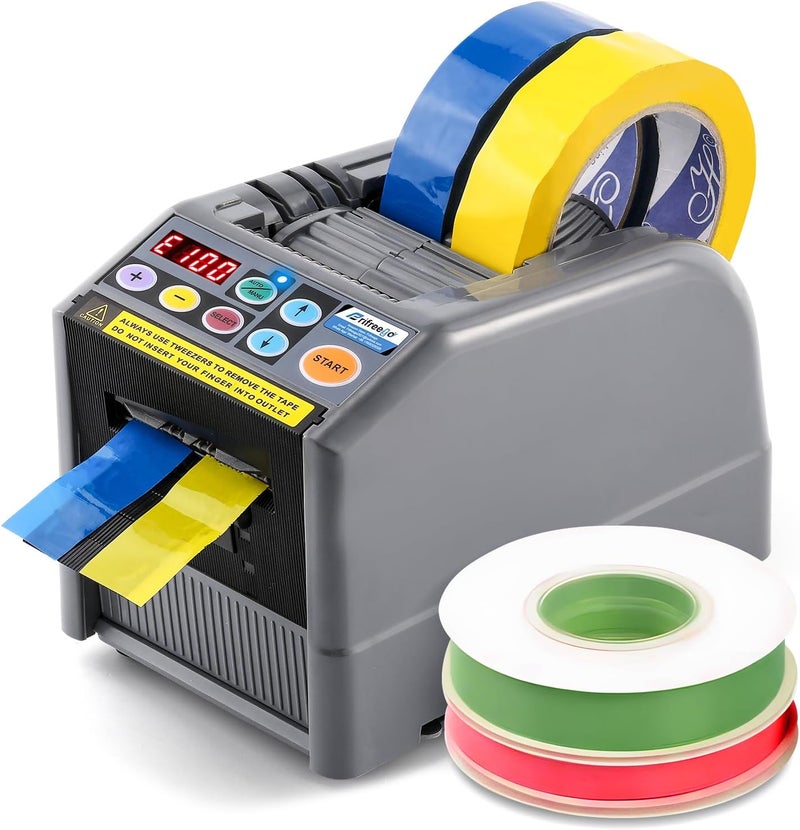 Frifreego Automatic Tape Dispenser, Electric Ribbon Cutting Machine, Upgraded Silicone Wheel for 6-60mm Width Tape/Ribbon, Max. Cutting Length 999mm, 110V, Unsuitable for Elastic Ribbons - Image 1